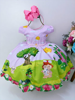 Vestido Infantil Moranguinho Rosa Festas (1174RO)