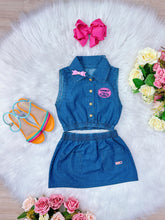 Conjunto Jeans Lovely Enjoy The Things C/ Broche Festas Luxo (0067JN)