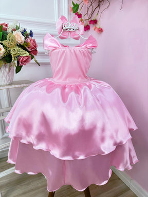 Fantasia Infantil Bela Adormecida e Aurora Rosa Chiclete (0107RR)