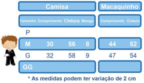 Conjunto Macaquinho Com Camisa e Gravatinha Branco (3521BC)