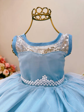 Vestido Infantil Frozen Princesas Capa de Luxo Aniversário (0726AG)