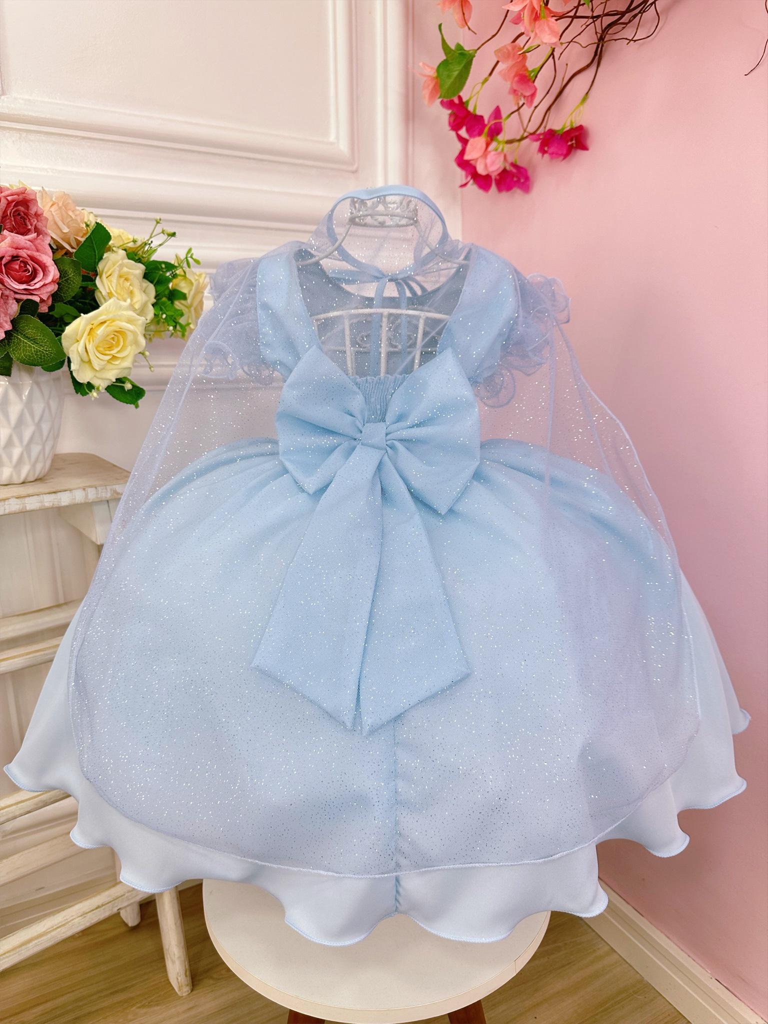 Vestido Infantil Princesas Frozen Elsa e Anna C/ Capa (3613AP)