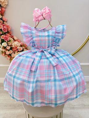 Vestido Infantil Xadrez Tartan Colorido Candy Luxo (1302AB)