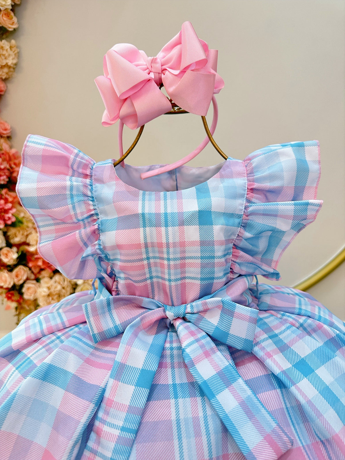 Vestido Infantil Xadrez Tartan Colorido Candy Luxo (1302AB)