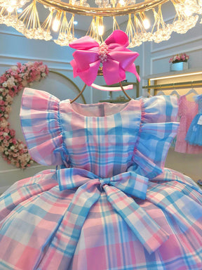 Vestido Infantil Xadrez Tartan Colorido Candy Luxo (1302AB)