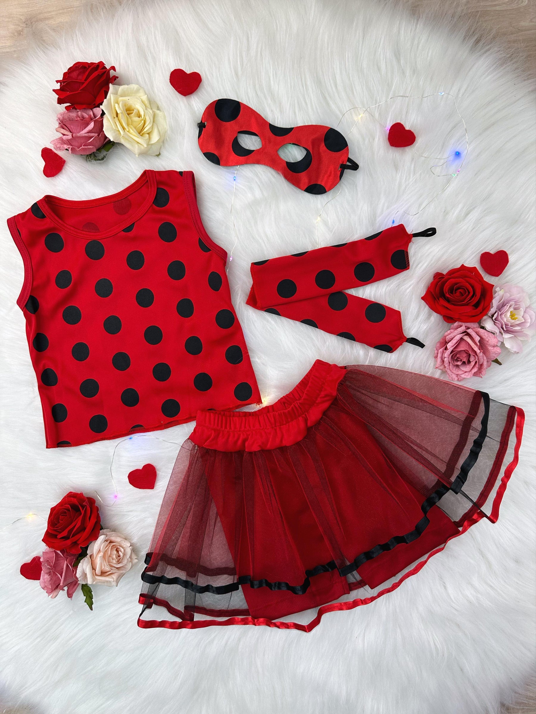 Fantasia Infantil LadyBug com Máscara e Pulseira (3186)