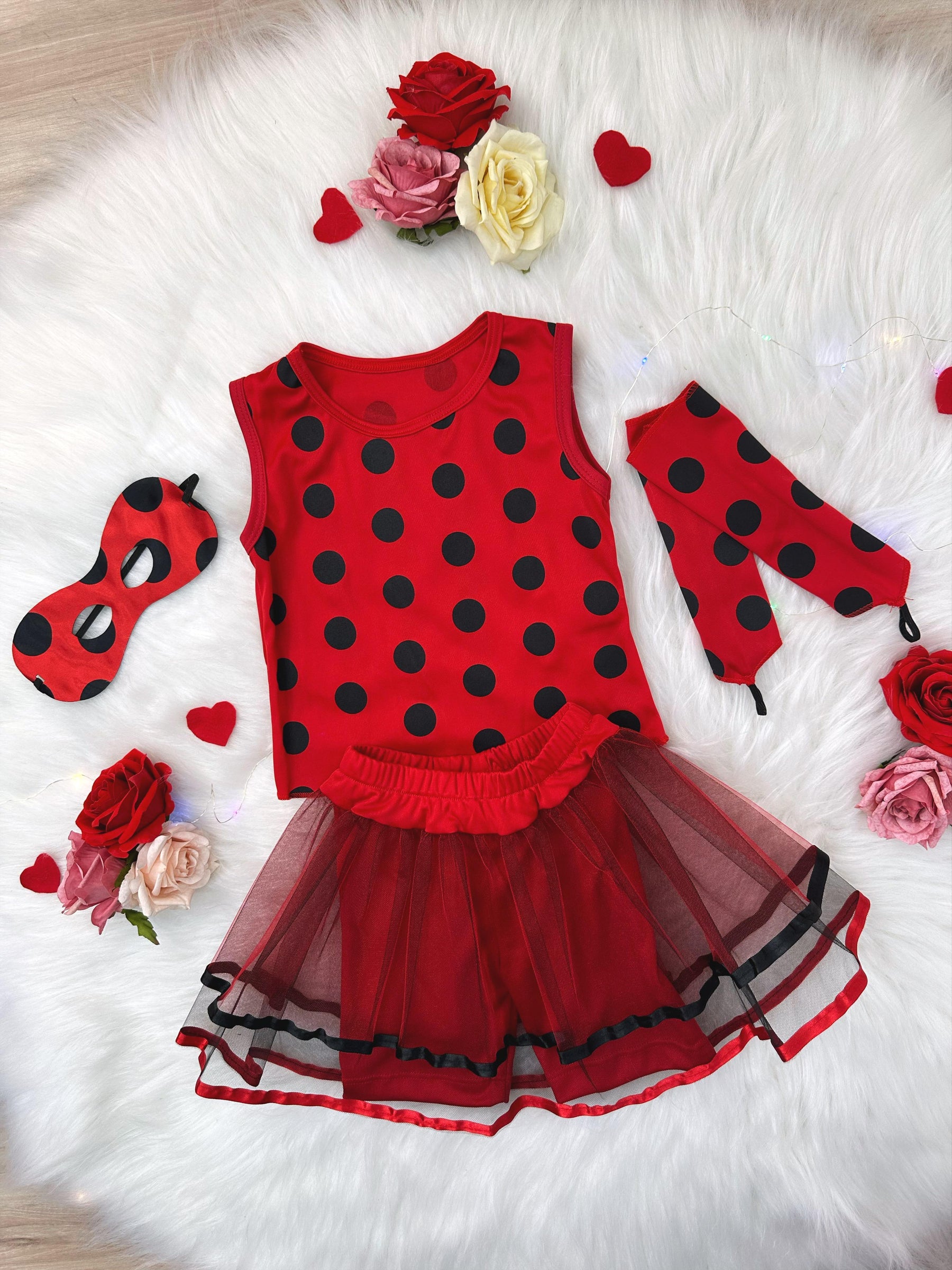 Fantasia Infantil LadyBug com Máscara e Pulseira (3186)